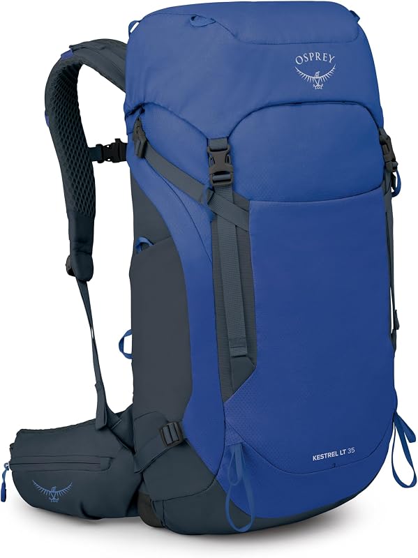 Kestrel LT 35L Men's Backpacking Backpack, Blue OS | hiking pack, camping gear, overnight trail pack, waterproof raincover, rain cover included, waterproof storage, dry bag