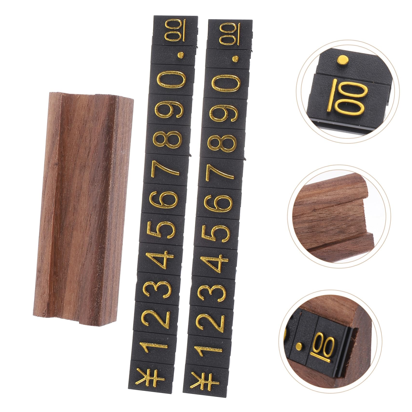 VILLFUL Wood Plastic Tag Cube Blocks Retail Store Jewelry Pricing Stand Display