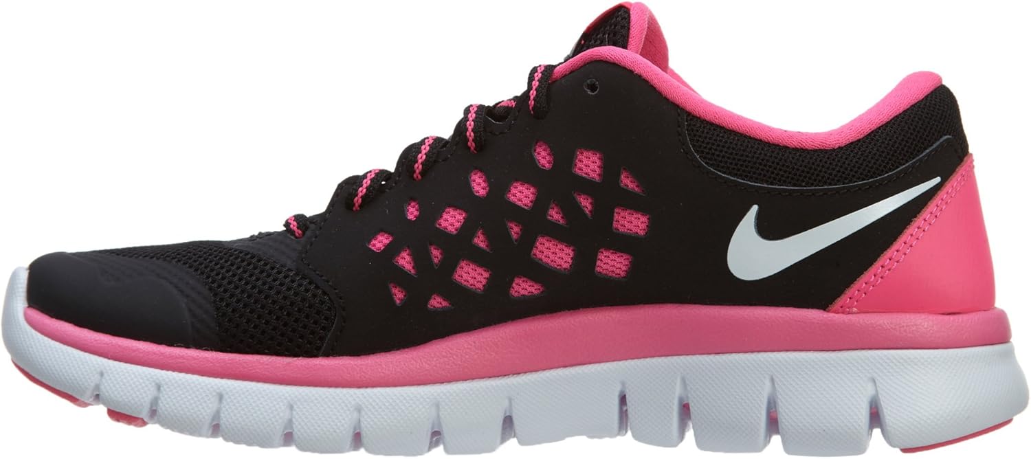 Nike Kids Flex 2015 Rn (GS) Black/White/Pink Pow Running Shoe 6.5 Kids US