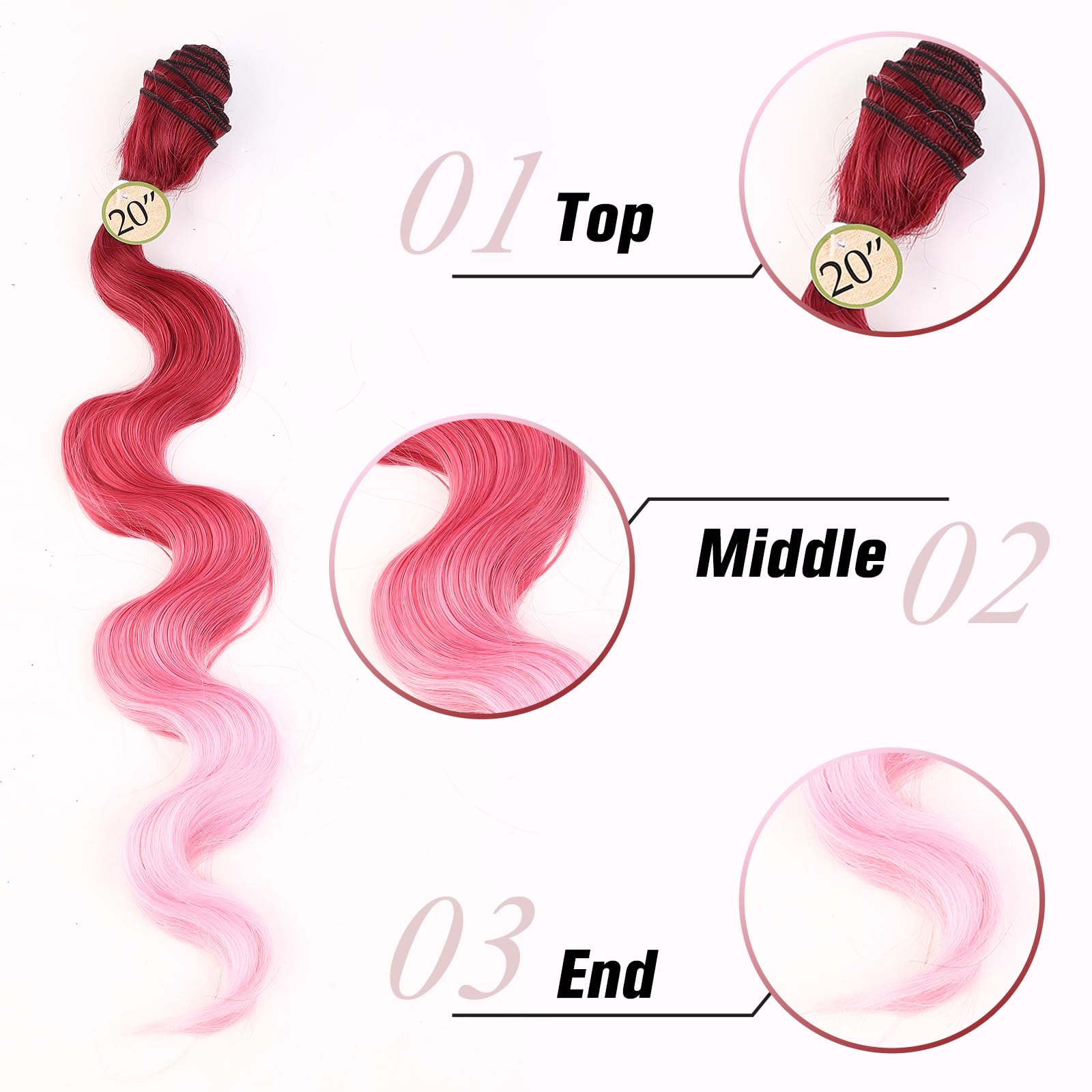 Amazon.com : HANNE Pink Ombre Bundles Ombre Pink Body Wave 