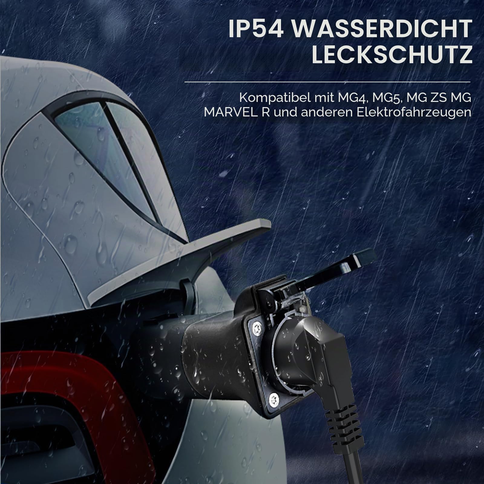 V2L Adapter für MG EV, 3.5KW 16A 220V Schuko von Fahrzeug zu Last, Typ 2 auf Schuko Kompatibel mit MG4, MG5, ZS, Marvel R