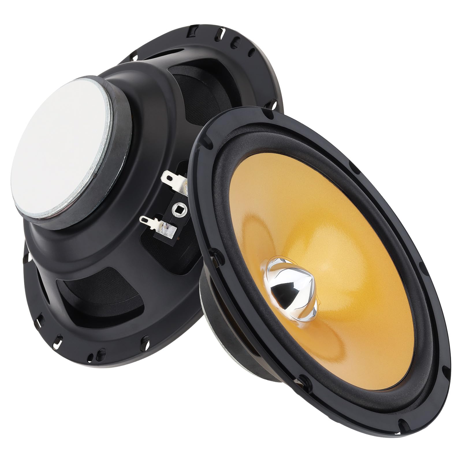 Lot de 2 Haut-parleurs Coaxiaux Stéréo HiFi pour Voiture, 6,5 Pouces, 280 W, 2 Voies, Gamme Complète, avec Couvercle