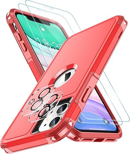 SPIDERCASE Funda a prueba de golpes para iPhone 11, protección contra caídas de grado militar de 10 pies, con 2 piezas protector de pantalla de