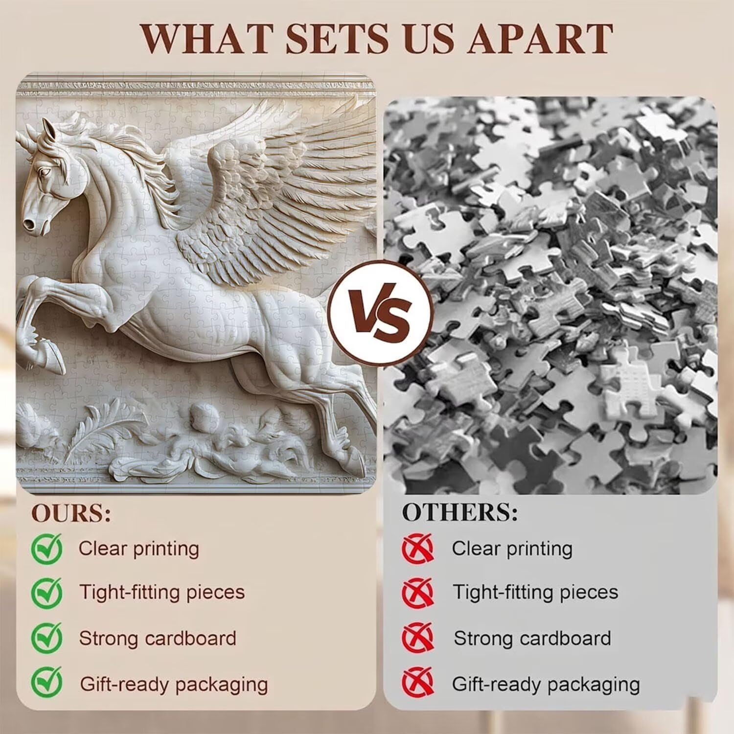 Unicornio Tallado Madera Puzzle de 2000 Piezas, Juego de Mesa Familiar de Madera - Rompecabezas Adultos para Toda La Familia, Rompecabezas Educativo DIY y Antiestrés - Regalo, 99 x 70 cm f0-171