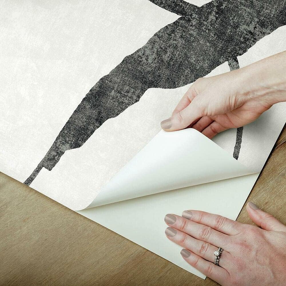 RoomMates RMK12210M Nikki Chu Off White and Charcoal Black Ivory Coast Peel and Stick Wall Mural White/Black