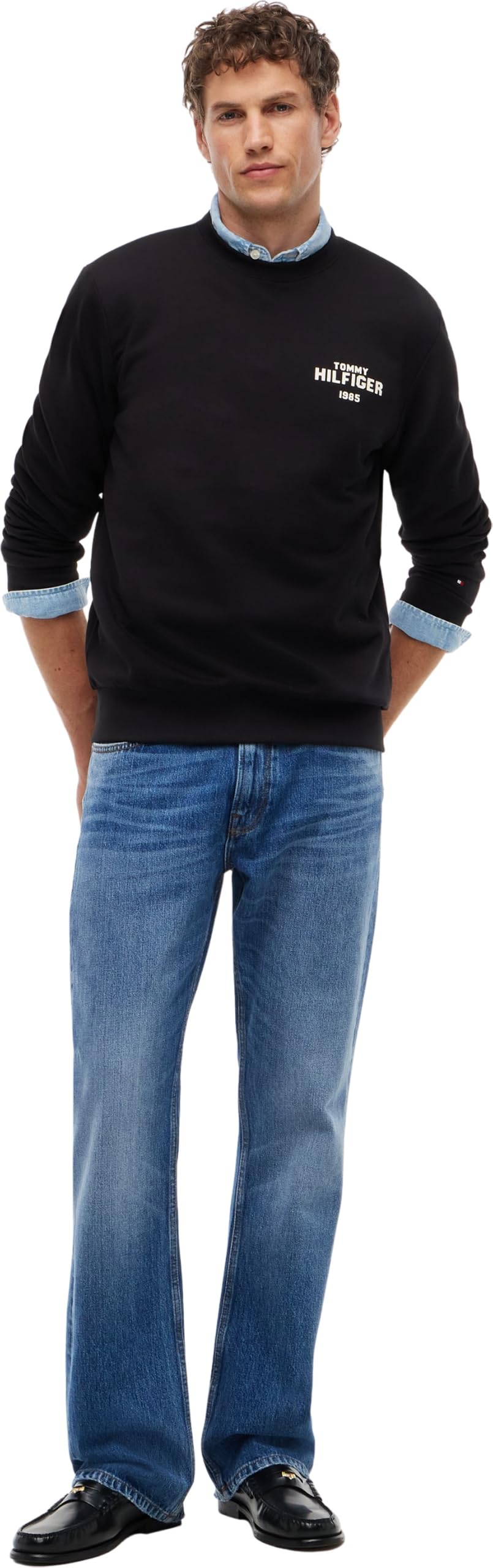 Tommy Hilfiger Hilfiger 1985 Ref Terry Crew Mw0mw44938 Felpa Pullover Uomo (Pacco da 1)