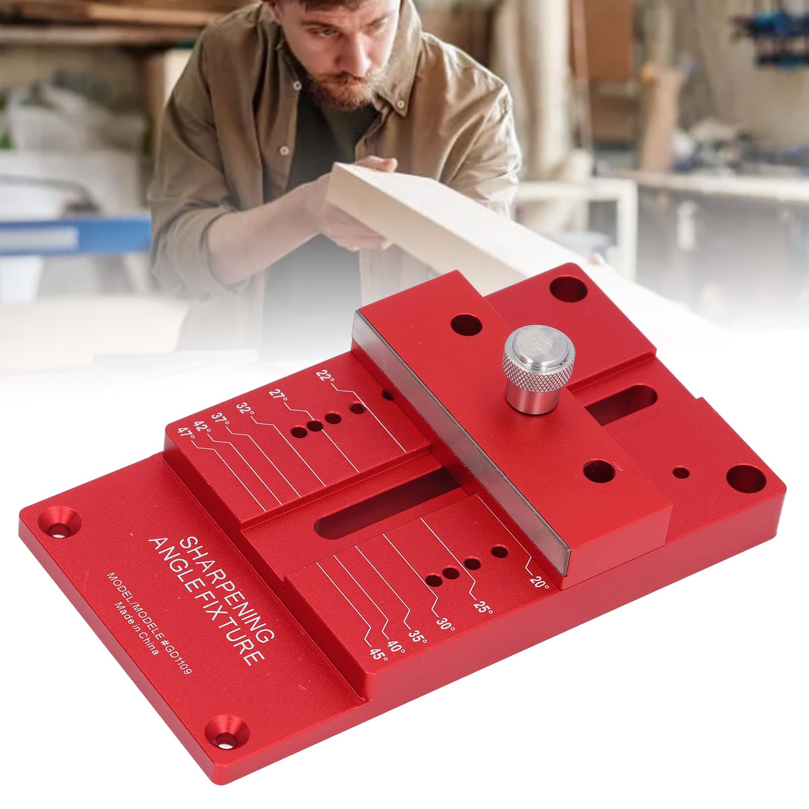 Fixation d'angle d'affûtage, outil de guidage de couteaux en alliage d'aluminium pour ciseaux à bois, durable, léger, antidérapant, support d'affûtage professionnel pour affûtage