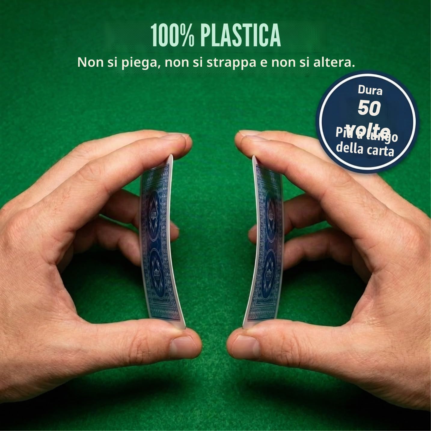 2 giochi di carte da gioco professionali 100% plastica Texas Holdem Poker (1 x rosso/1 x blu) | 54 monete per gioco, inclusi 2 jolly | indice Jumbo | Qualità Super Casino