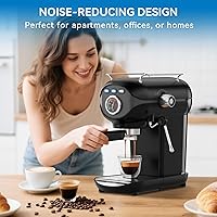 Vista 6 de Espresso Machine, 20 BAR Pump Temperature Control, Compact Espresso Maker with Steam Milk Frother, Professional Coffee Makers for Home, Cappuccino