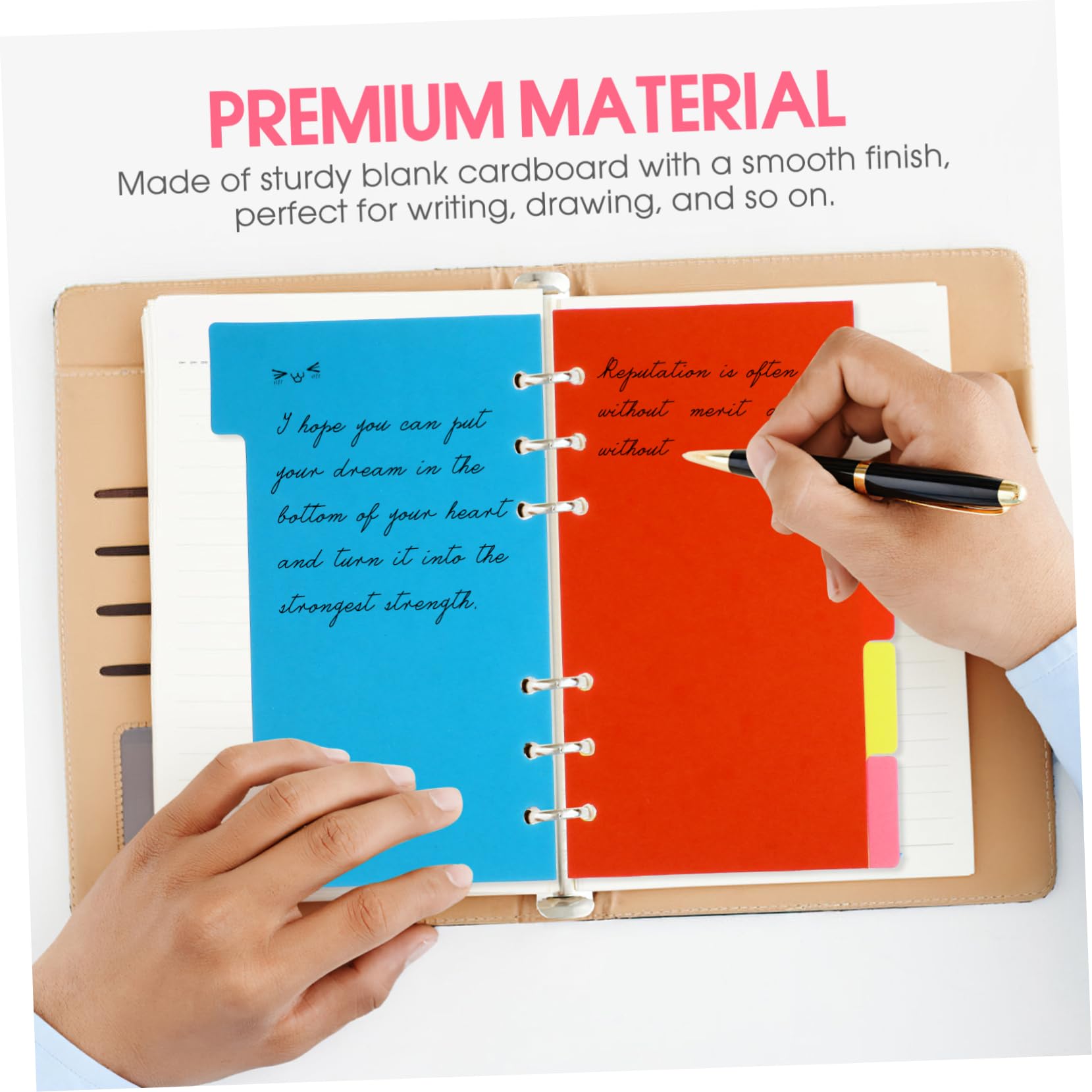 jojofuny 60 Sätze Trennblätter Set Farben für Ringbinder Notizbuch Zubehör Langlebig und Vielseitig Einsetzbar für Schule Büro und Reisen Zufällige Farbe