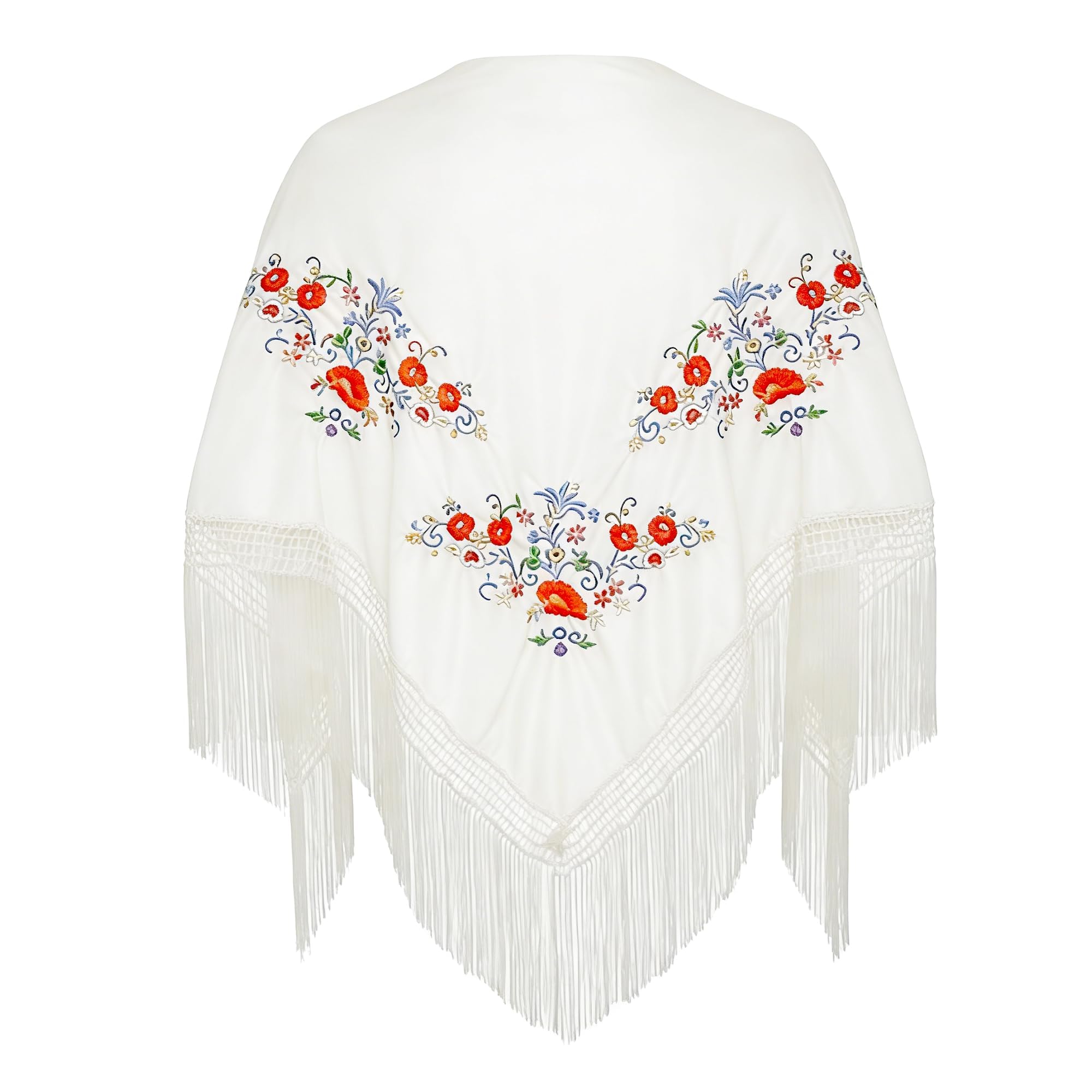 Wildarms Mantón de Sevillana Bordado con Flecos para Flamenco Feria Disfraz Baile Tradicional Mujer — view 31