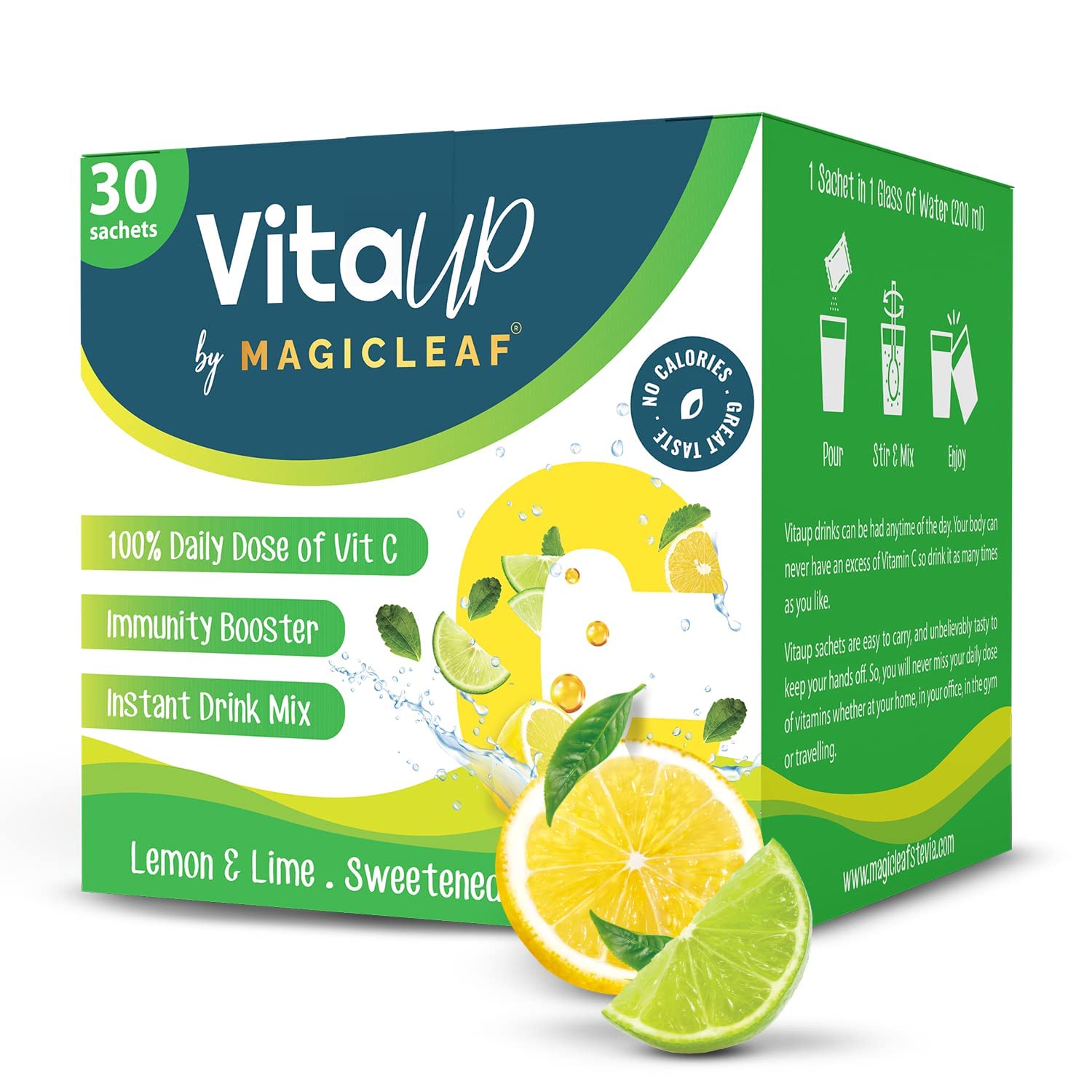 Magic Leaf Stevia VitaUp to Boost Immunity and Skin Health, Lemon