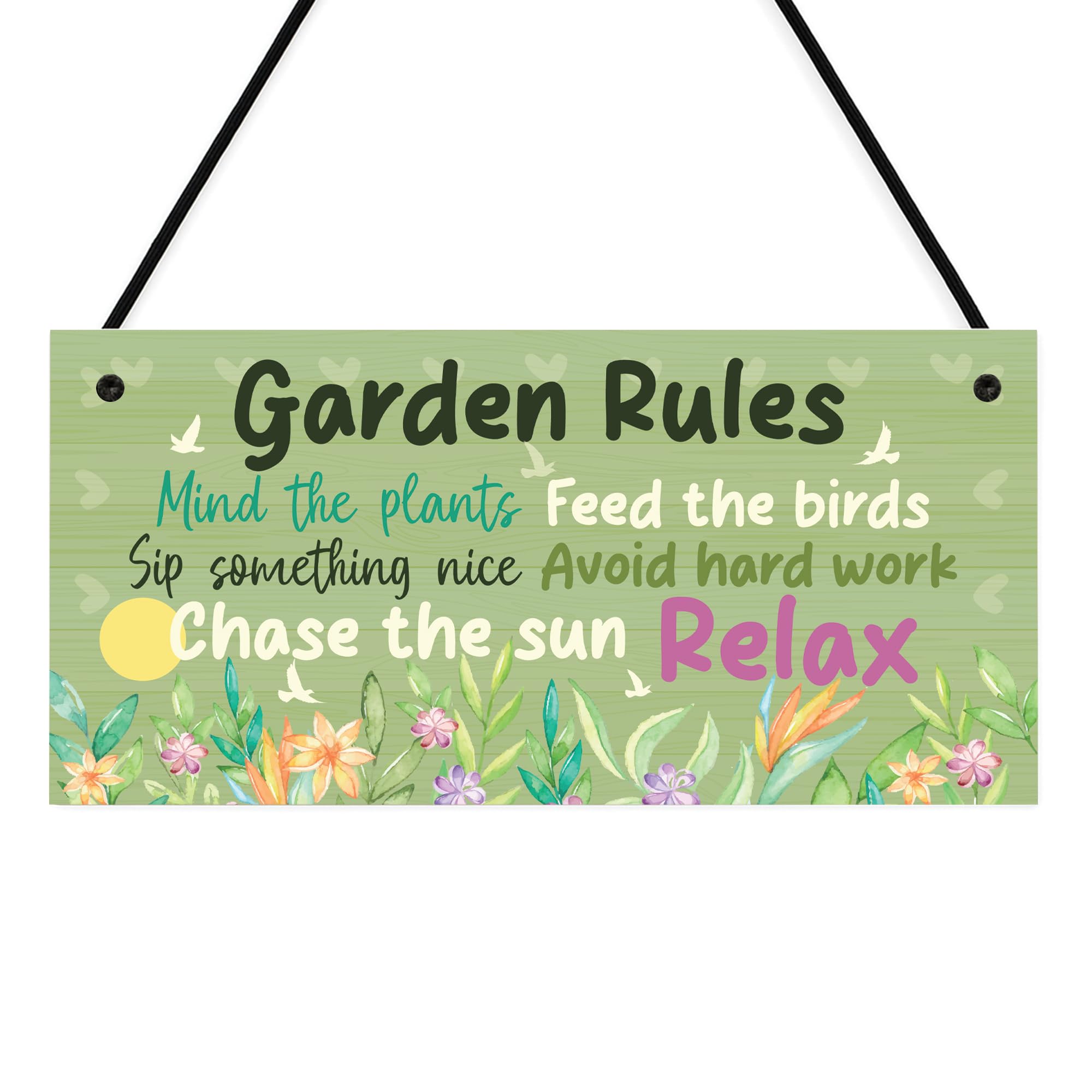 Red Ocean Novelty Garden Sign With Garden Rules Welcome Sign Garden Plaque For Outside Garden Decor Hanging Shed Sign Yard Plaque Gifts For Women Her Home Decor