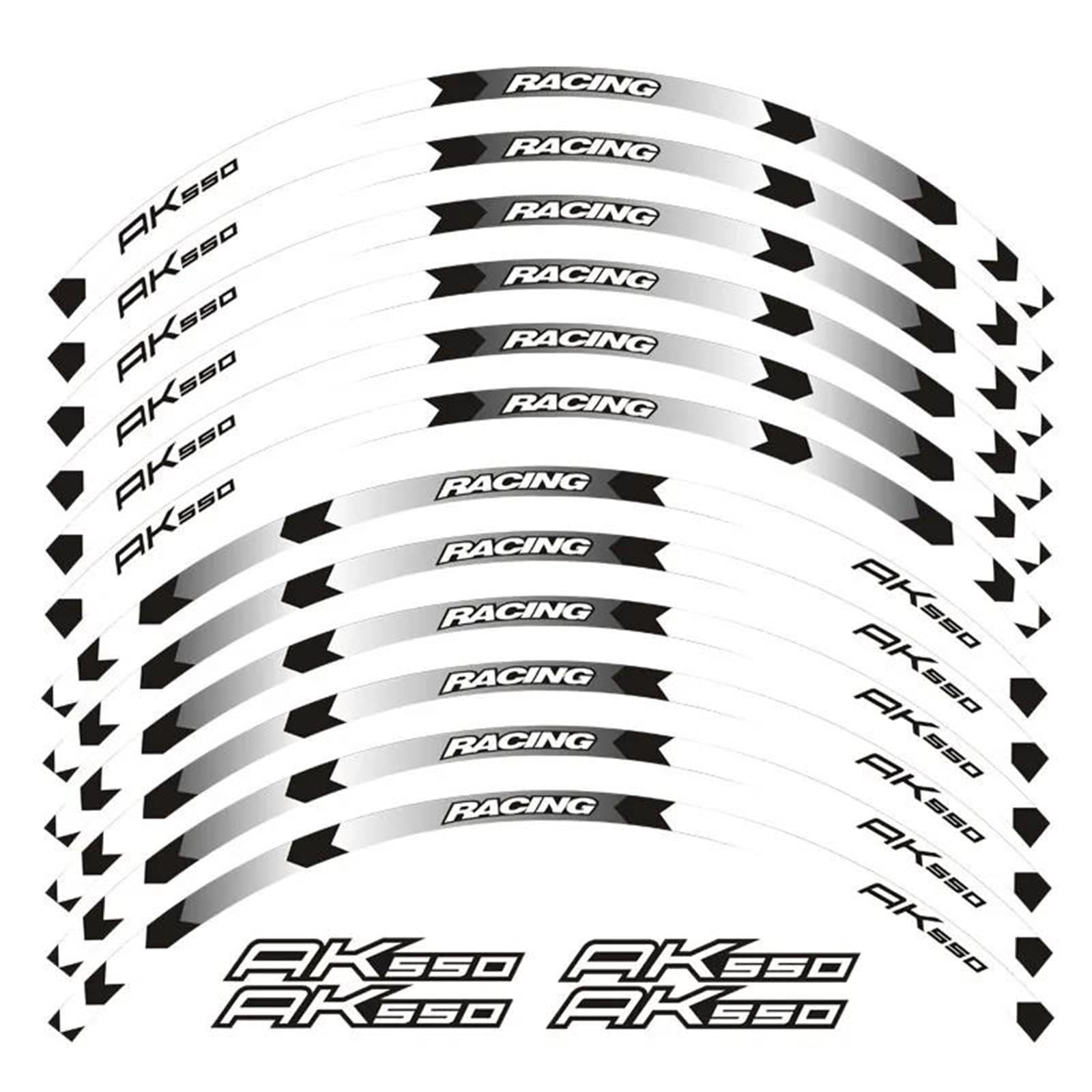 1 Set of Motorcycle Accessories Wheel Stickers Stripes Reflective Rim for Kymco AK550 Ak 550(Style 5)