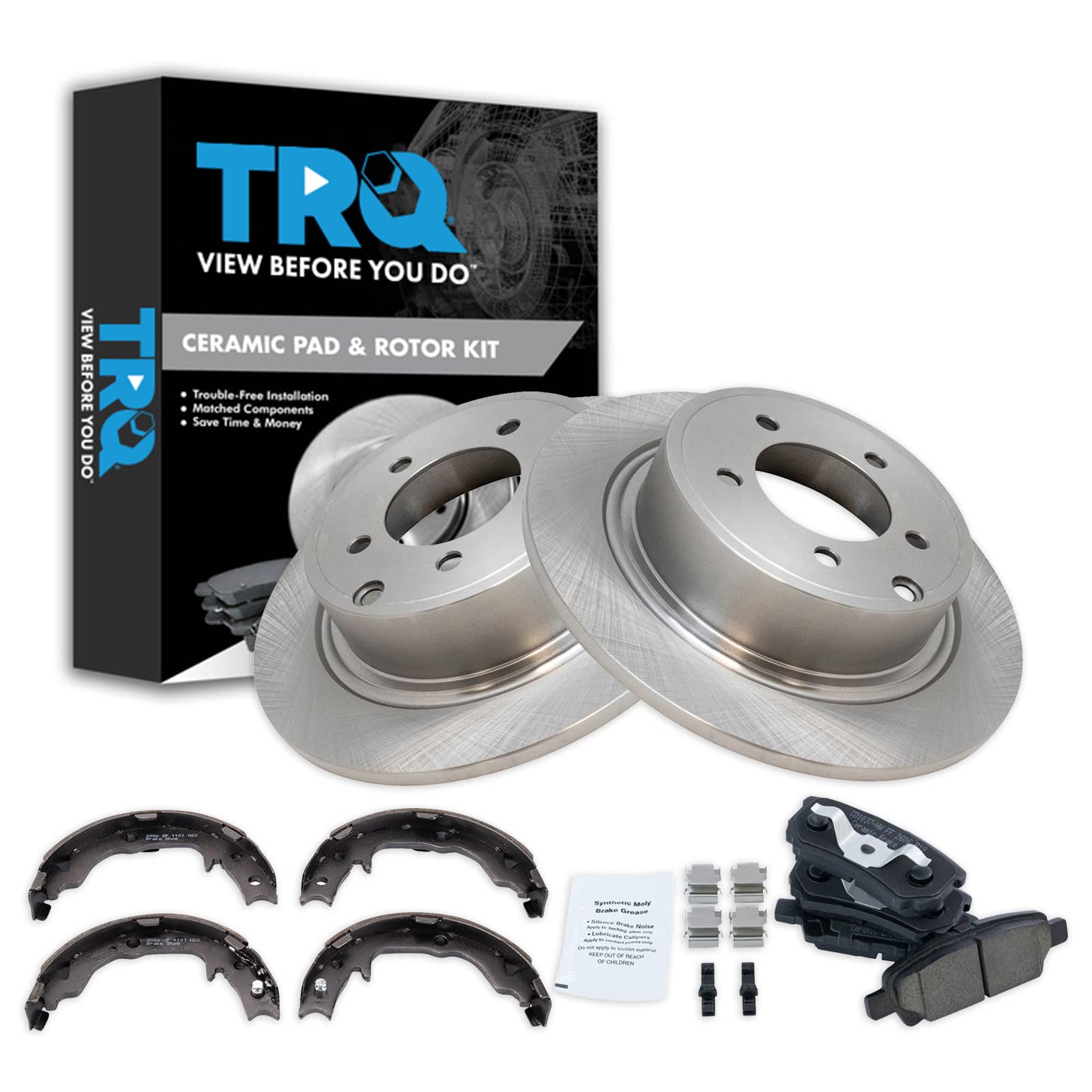 TRQ Rear Brake Pad &amp; Rotor Kit