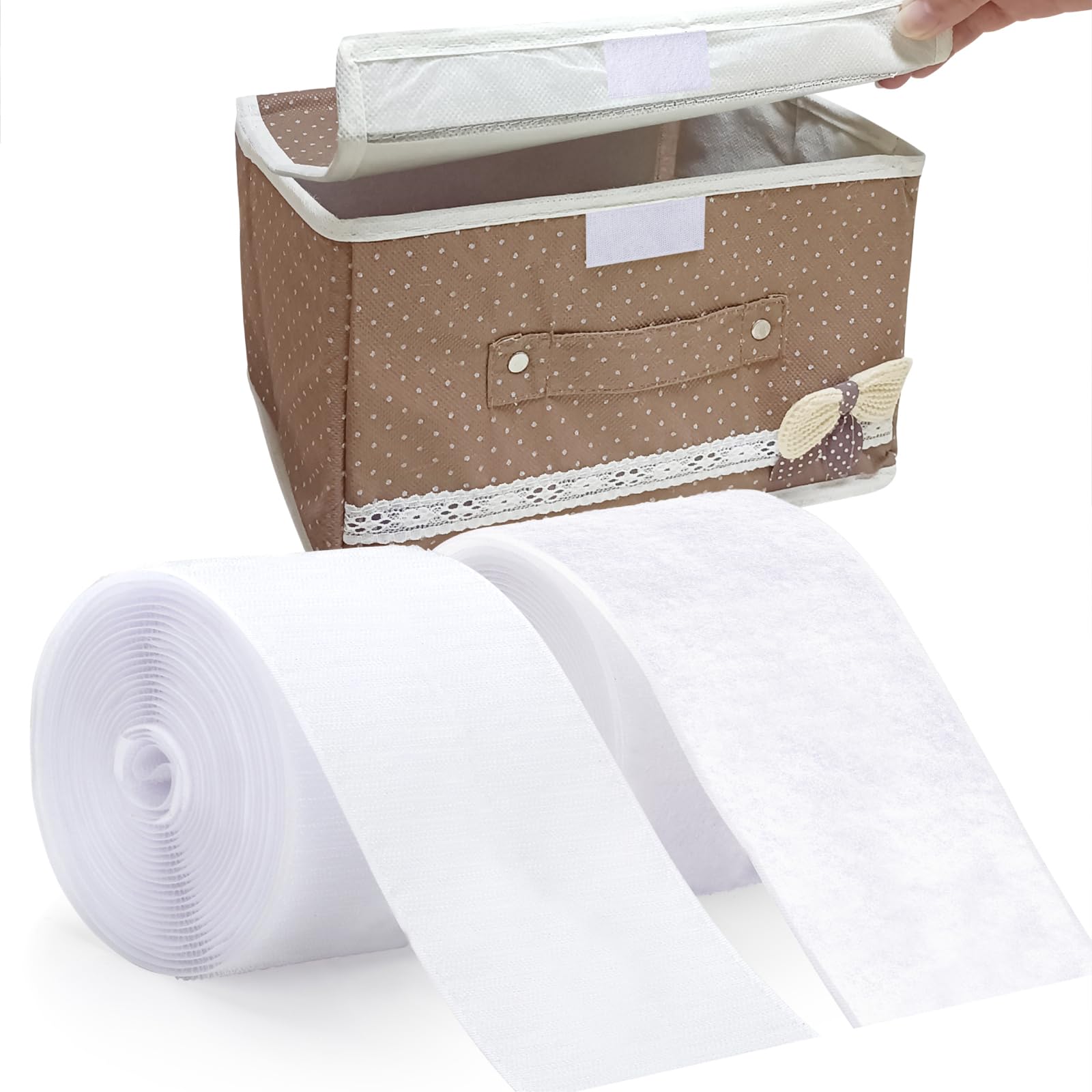 Sew On Tape for Clothes and Fabrics, Non-Adhesive Back Hook and Loop Strips - Substitute for Snaps and Buttons, Cut Strips to Custom Length for Sewing