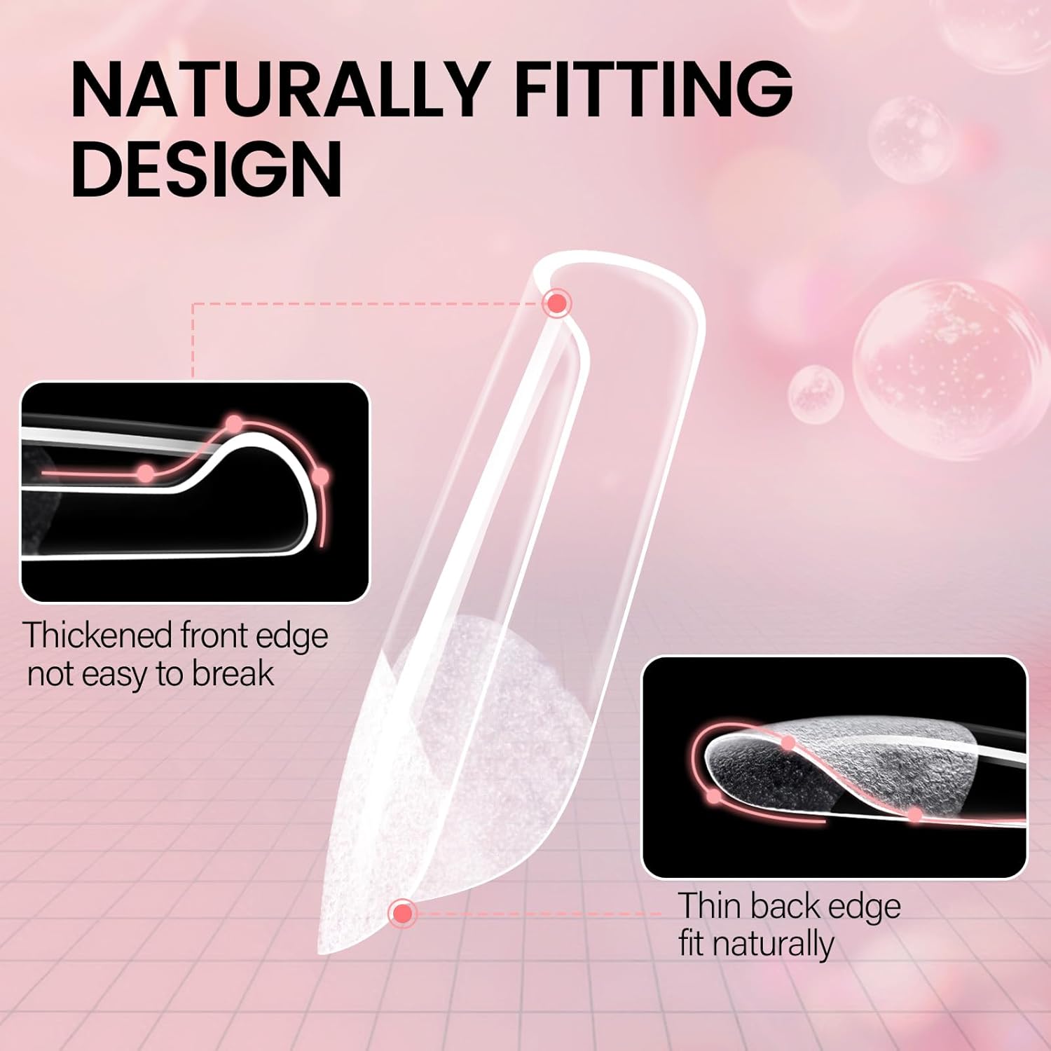 AILLSA Nail Extension Kit Medium Square Nail Tips 120pcs, Professional Glue Gel 30g for Fake Acrylic Nails, Nail Tips with Glue Kit with U V Lamp for Women Starters Home Salon