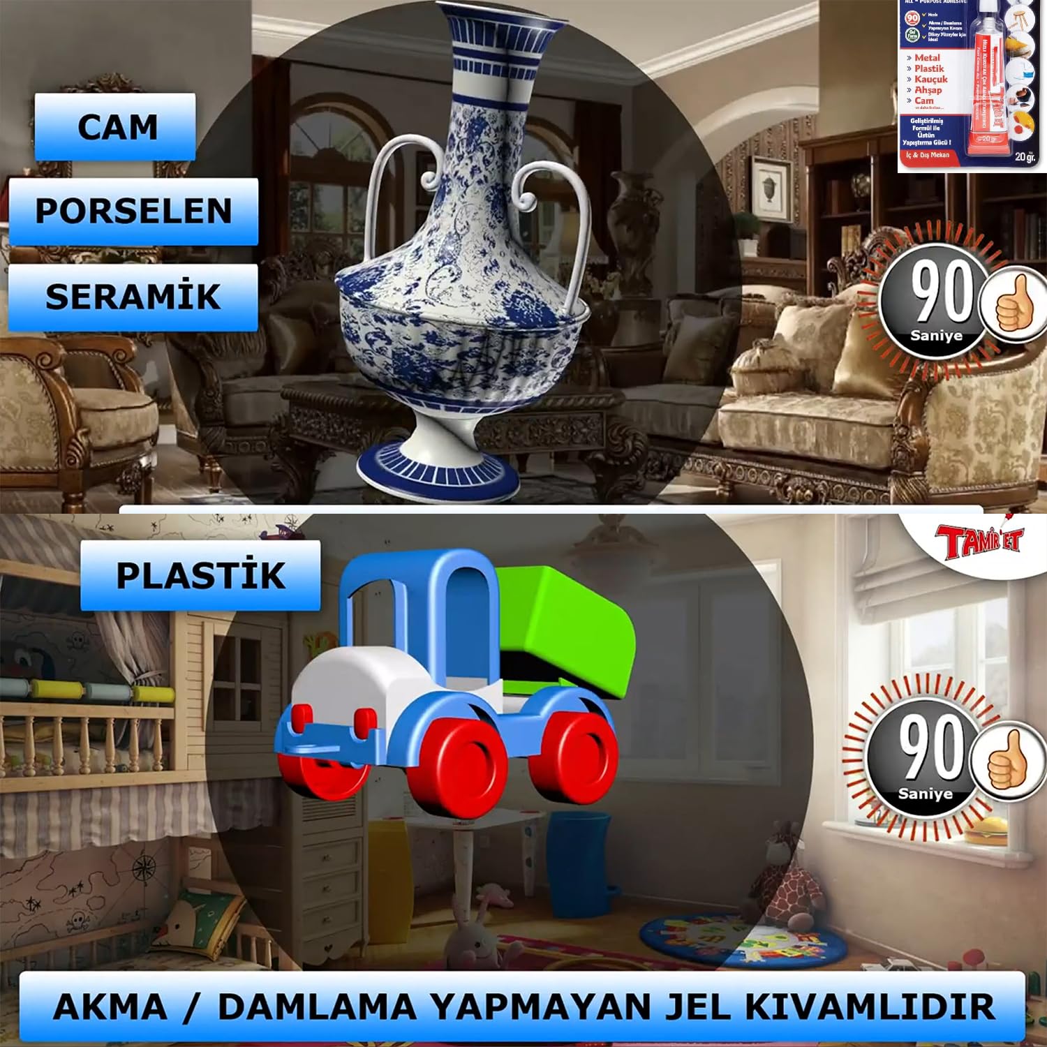 Çok Amaçlı Hızlı Kuruyan Yapıştırıcı Şeffaf Renk 90 Saniye Tamir Et Çabuk Donar Japon Yapıştırıcısı