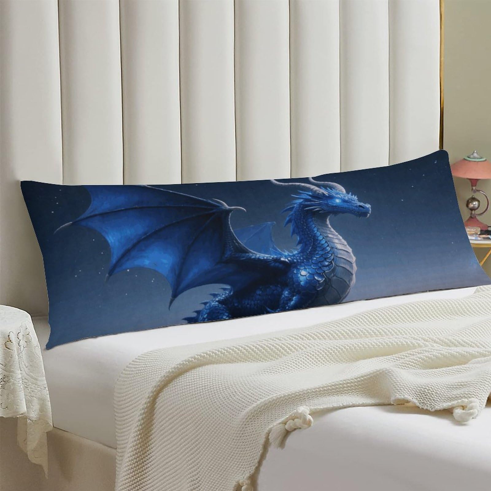 Body Pillow Cover 20x54 Long Pillow Case with Invisible Zipper Breathable Microfiber Cool Blue Dragon Pillowcase Soft Cozy Protector for Bedroom Couch Sofa Bed Home Decor All Seasons