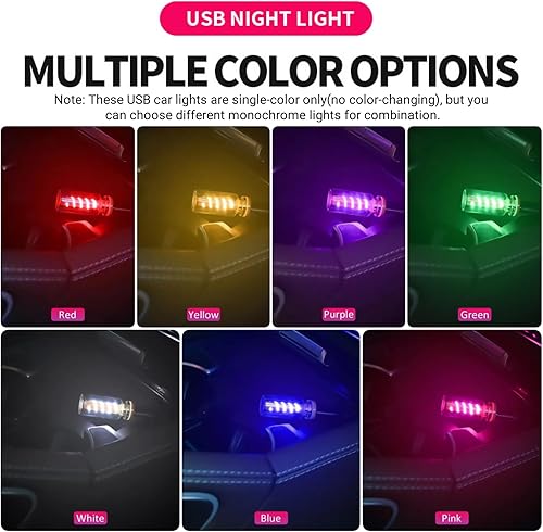 Miniatura 6 de Luces USB para automóvil, control táctil regulable 3D, iluminación ambiental para automóvil, luz nocturna USB enchufable, estilo retro, mini
