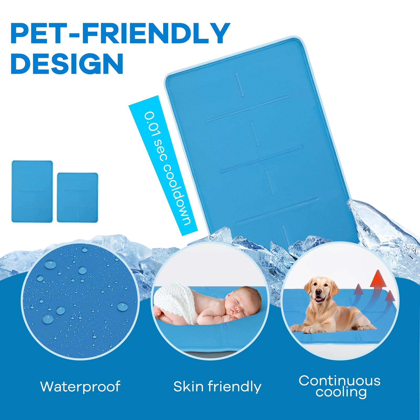 Bamda Dog Cooling Mat 90 x 50cm, GRS Certified- Upgrade Materials- Non-Toxic Solid Gel - Image 3