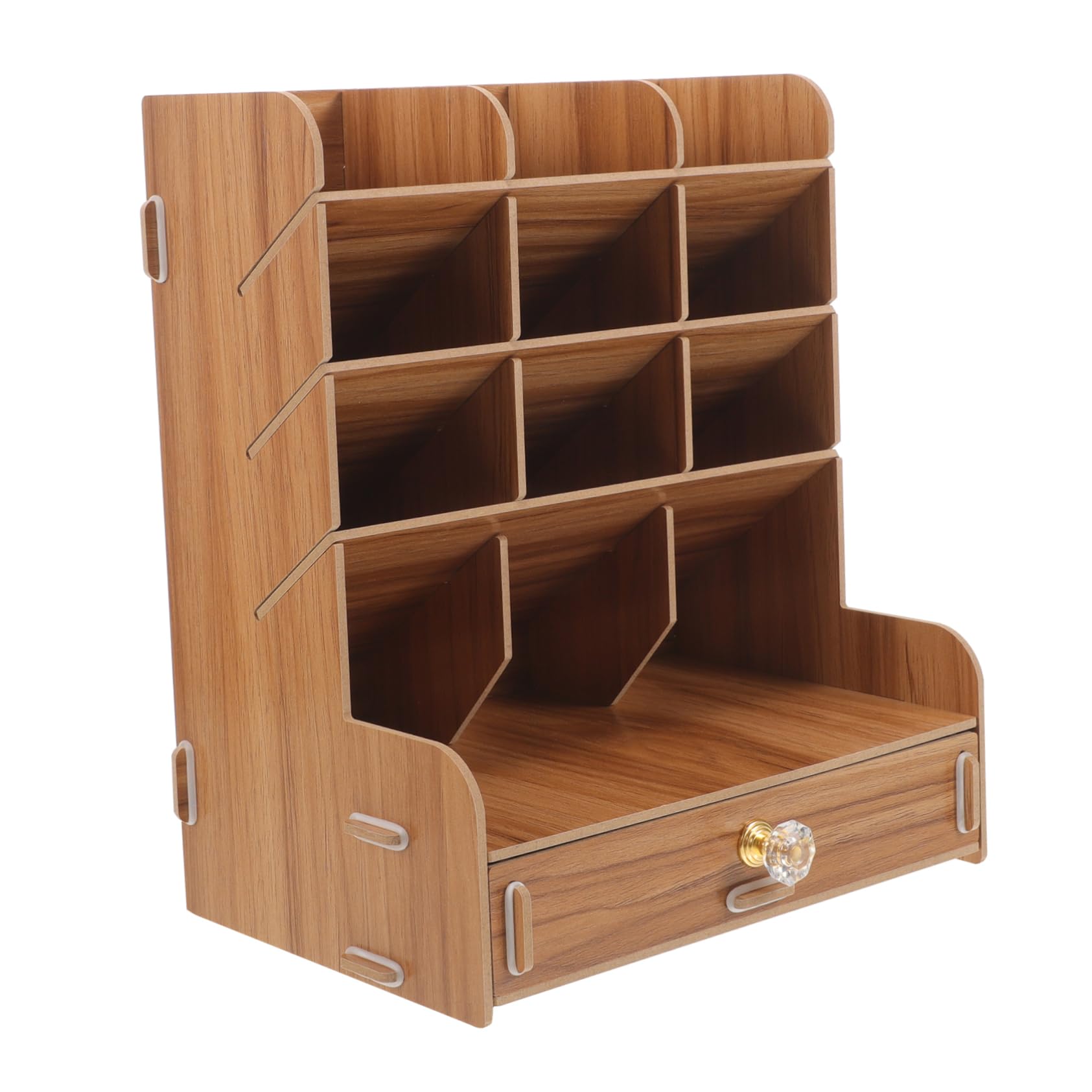 SHINEOFI Soporte de Madera para Bolígrafos Mediano, Caja Organizadora Compacta para Escritorio, Portalápices Creativo para Oficina y Almacenamiento de Papelería