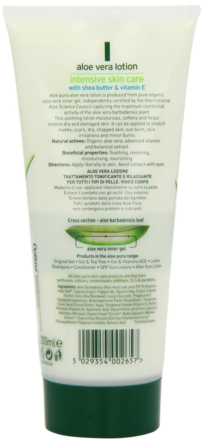 Aloe Pura Aloe Vera Organic Lotion 200ml - PACK OF 4