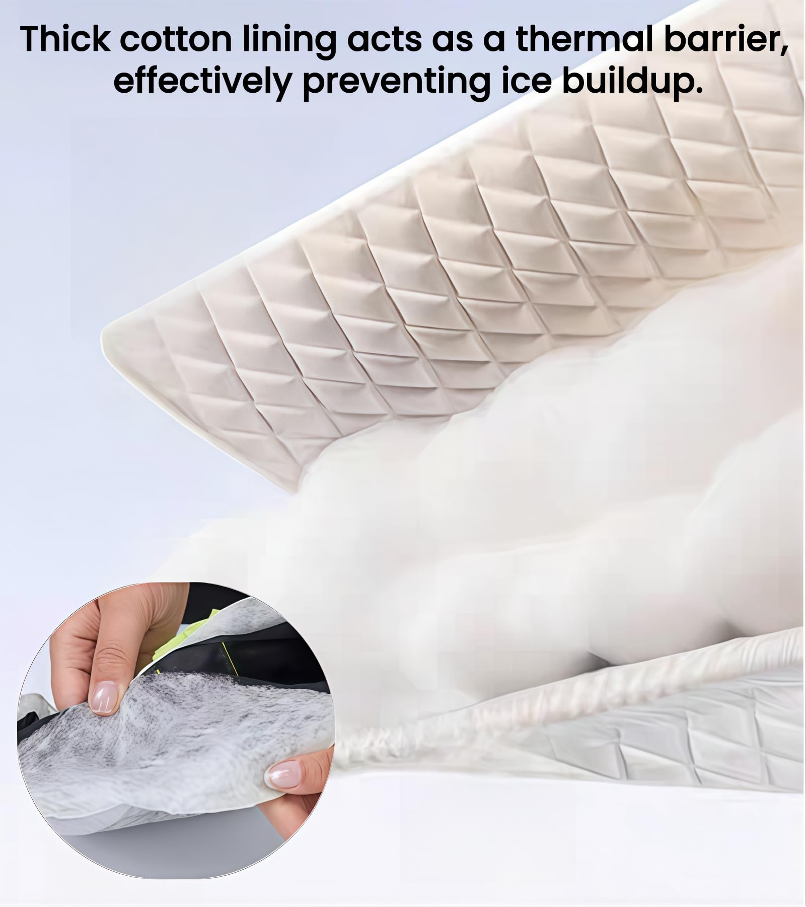 PONYBRO Heavy Duty Winter Car Snow Cover Thickened Enlarge 92x87 inch Waterproof Windshield Frost Cover for Ice and — view 6