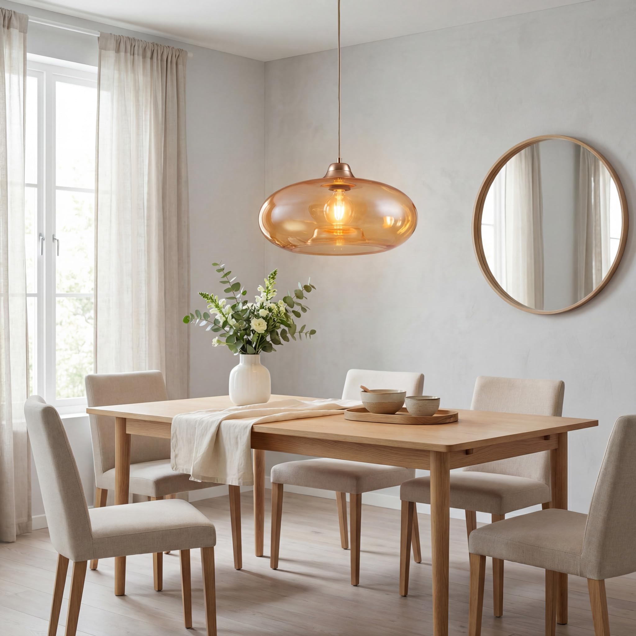 Pendelleuchte LA BURBUJA: Ø40CM Matt Nickel, Glas rauchig