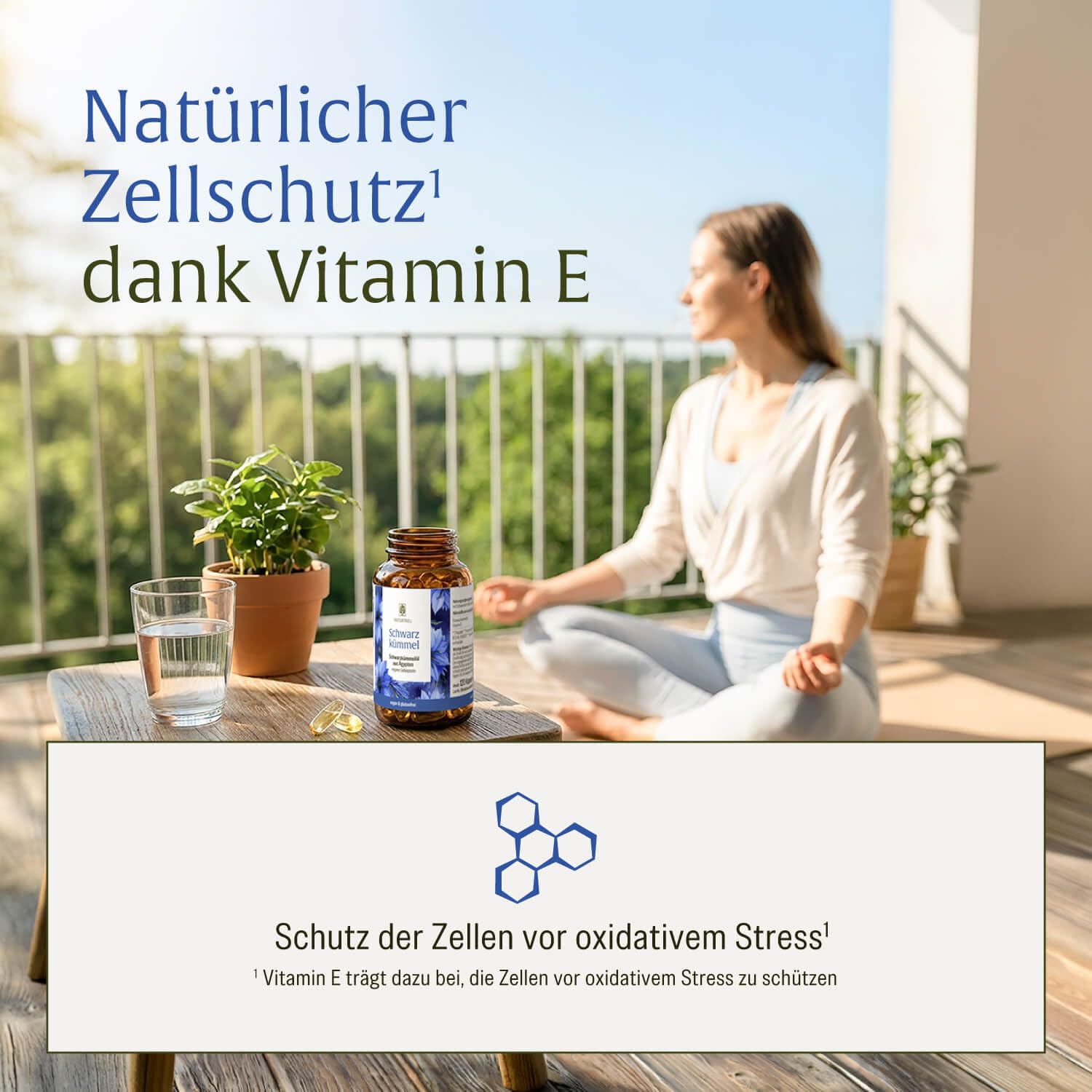 NATURTREU® Schwarzkümmelöl Kapseln hochdosiert mit Vitamin E - 1000mg pro Tag - Schwarzkümmel Öl kaltgepresst aus Ägypten - 120 vegane Gelkapseln Schwarzkümmelöl (Black Seed Oil)