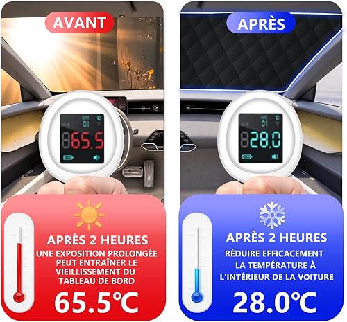 Autreykorn Car Windscreen Cover, Snow, Ice, Frost Protection Anti-Theft, 5 Magnets, Portable Storage Bag, Universal Fit, 193 x 157 x 126 cm (Silver) - 2