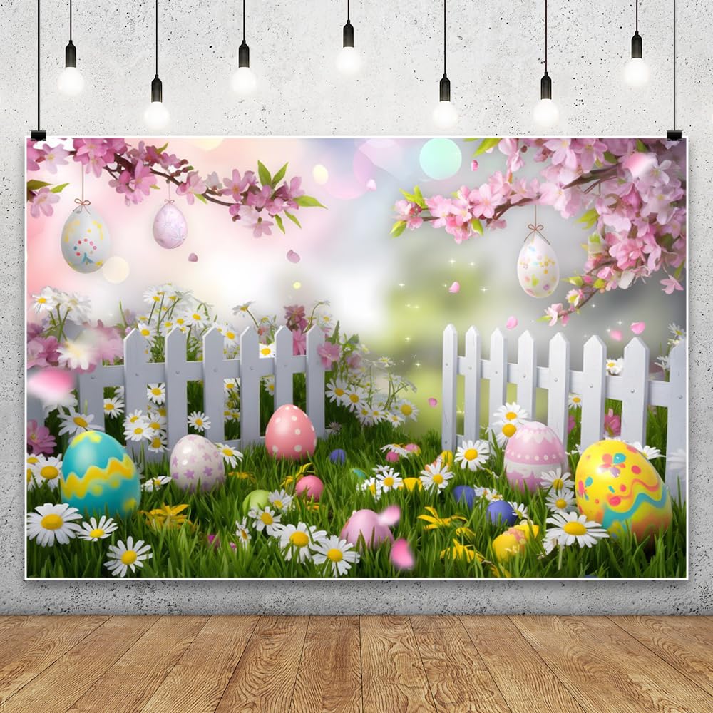 Fotohintergrund 'Frohe Ostern' Aus Polyester, 2,1 X 1,5 M – Mit Oster-Motiven Für Party, Fotoshooting & Deko