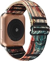 Vista 6 de Correa de reloj elástica ajustable compatible con Apple Watch de 1.49", 1.57", 1.61" (38 mm- 40 mm- 41 mm), pulsera elástica de nylon para mujer