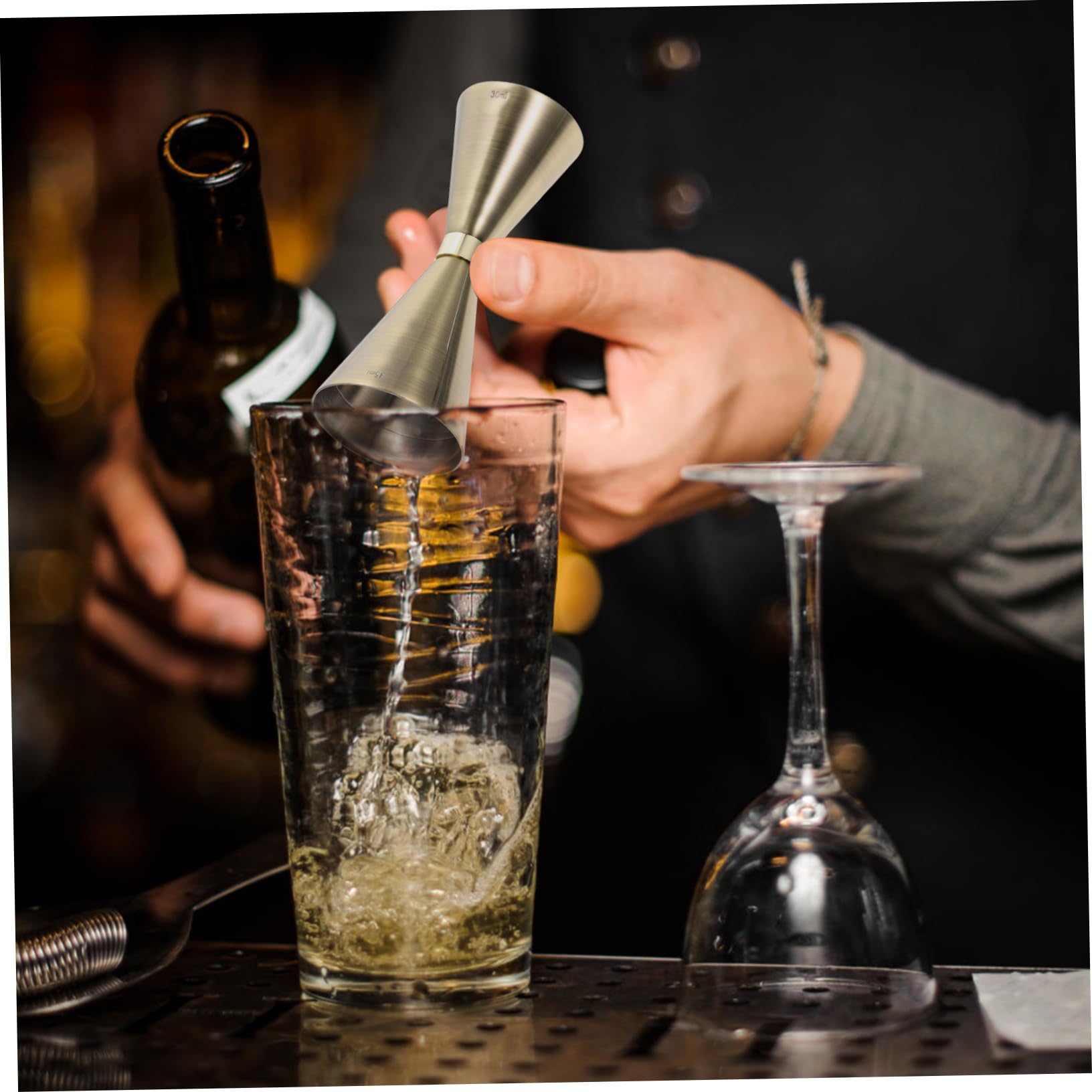 MAGICLULU 3pièces Jigger à Cocktail Acier Inoxydable Doseur De Outil De Mesure Élégant pour Bar Et Maison Pratique Et Décoratif