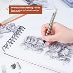 Nicpro 3PCS 0.9mm Mechanical Pencil Set with Case, RG1000 Metal Art Drafting Pencils Drawing with 6 Tube HB Lead Refills, 3 Erasers, 9 PCS Eraser Refills for Artist Writing, Engineering, Sketching
