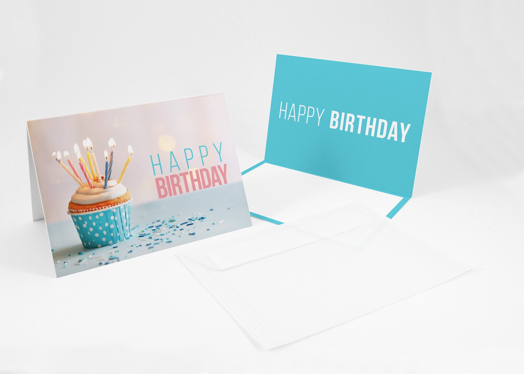 'briefumschlaege24 Plus 100 splendido biglietti di compleanno + busta Happy Birthday (Muffin), A6,