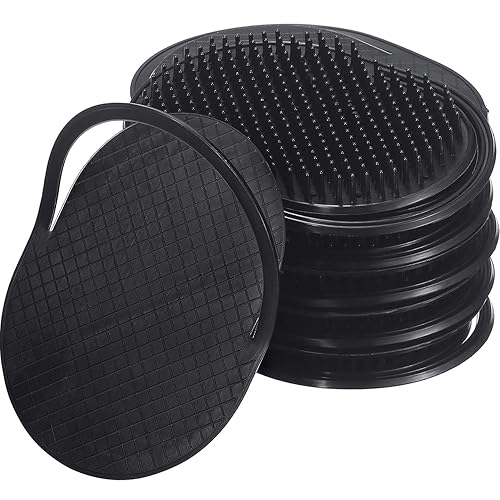 Miniatura 1 de BBTO 12 cepillos suaves y portátiles para masajeador de cabello, peines de champú y aseo para el hogar, oficina, viajes y mascotas (negro)