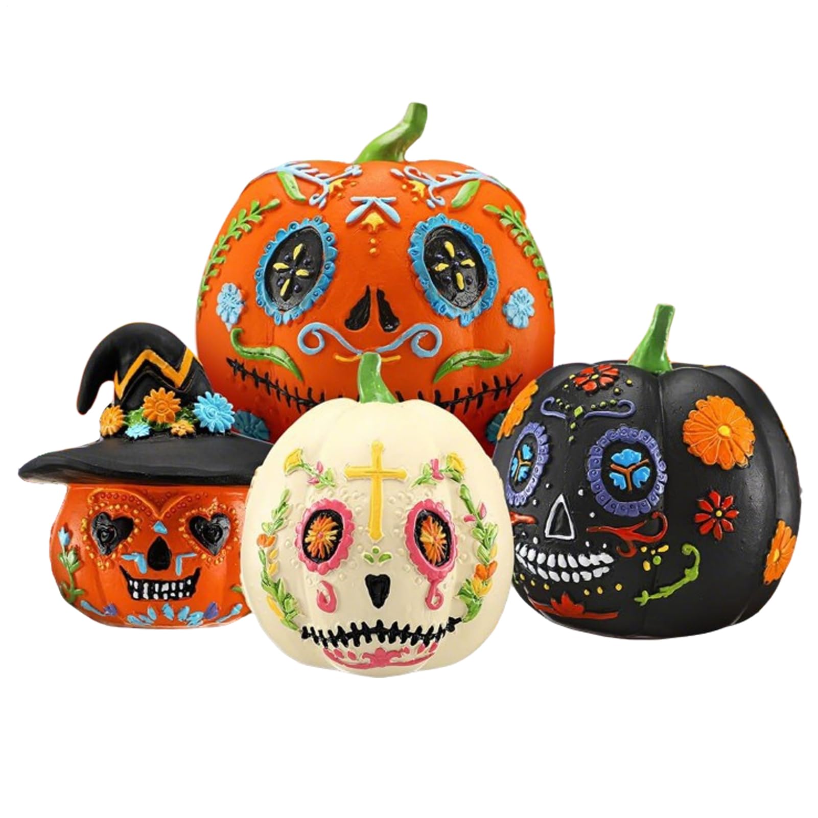 Citrouilles Empilées Halloween en résine pour décoration extérieure et salon