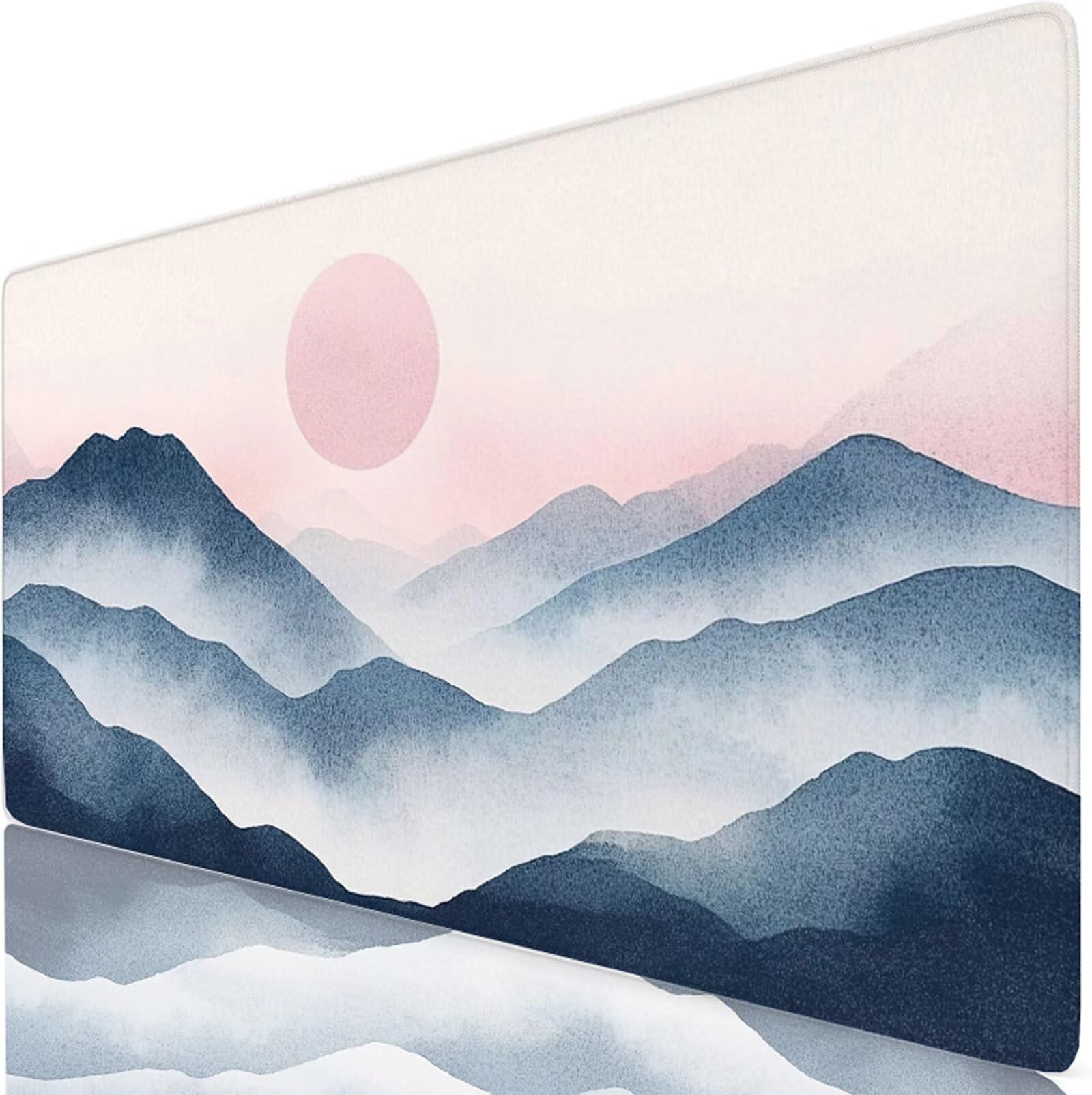 Montagne Grand Tapis de Souris Gamer 1200x600mm, Tapis de Bureau Gaming Soleil (2) avec Coutures Renforcées, Base en Caoutchouc Antidérapant, Mouse Pad XXL pour Gaming et Bureau, Portable Femme W6-816