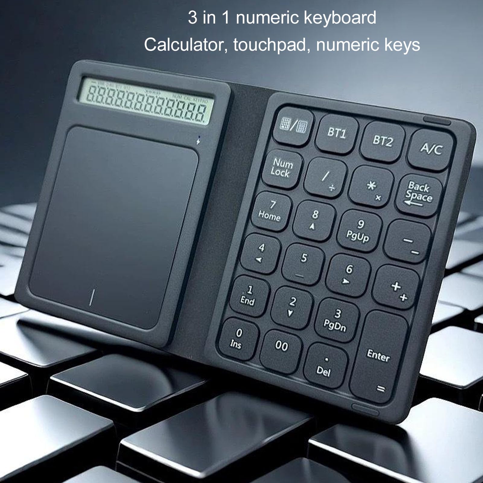 Pad Bluetooth Numero Pad, Tastie di Tastie di Tastiera Numerica Wireless Ricaricabile 23 Tasti con Calcolatore Touchpad Esterno Numpad Tastiera Immissione dei Dati