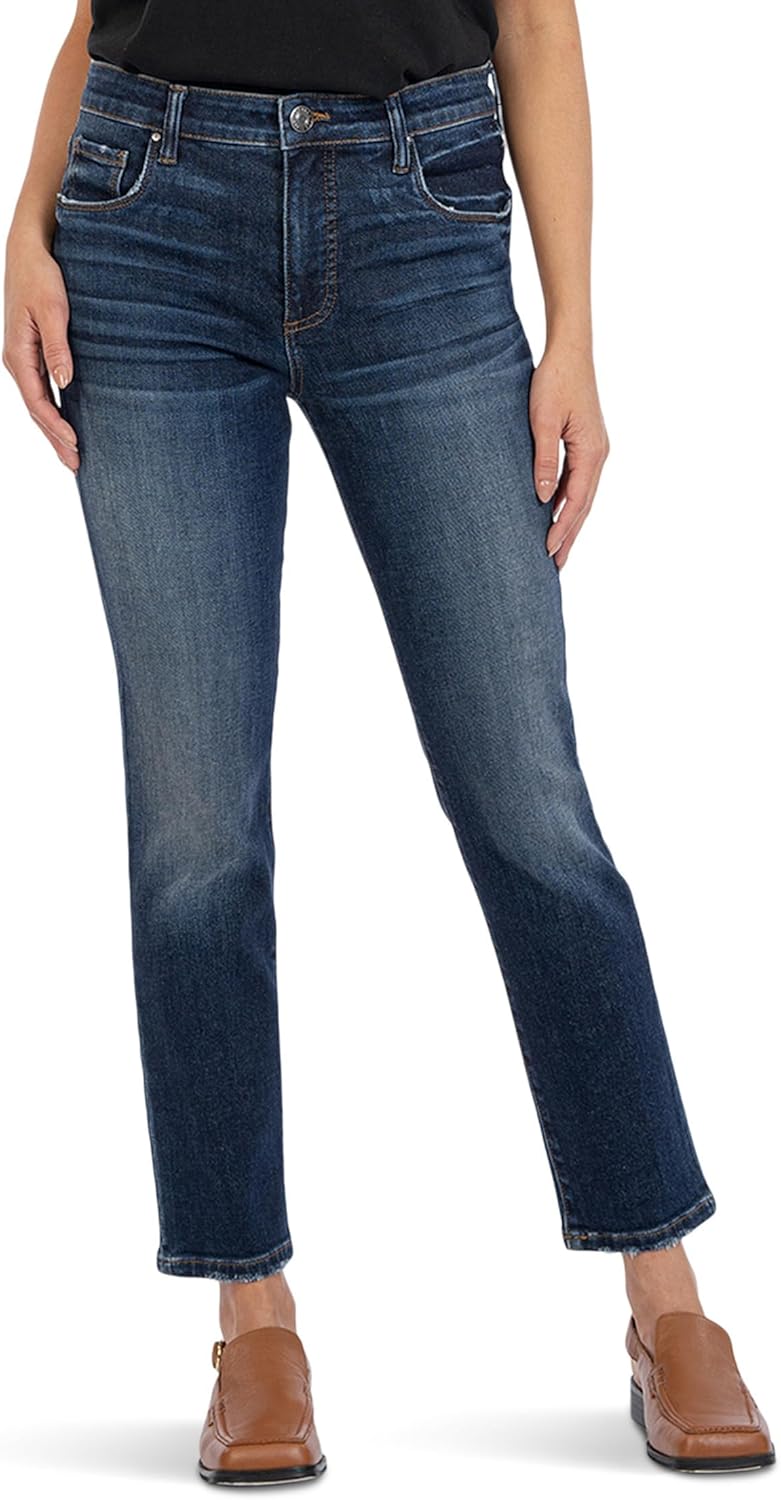 KUT from the Kloth Reese High-Rise Fab Ab Ankle Straight Jeans in Enchantment