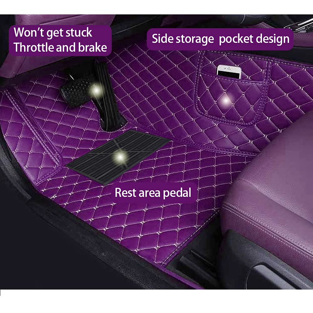 Tapis de Voiture sur Mesure pour 98% Voiture pour Voitures, cabriolets, camions, Vans, SUV Imperméable et antidérapant Violet