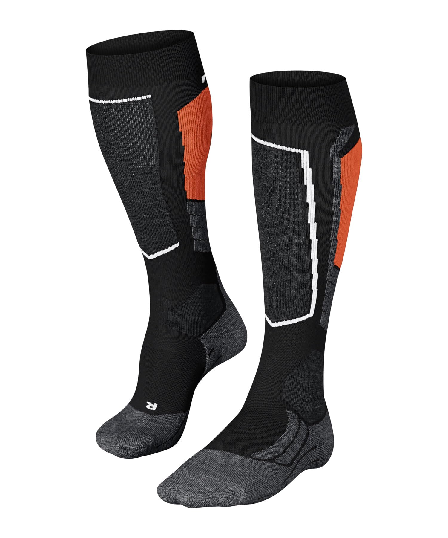 FALKE Kobiety Skarpety narciarskie SK2 Intermediate W Kh Wełna ciepłe grube 1 Para, Czarny Black 3008, 37-38
