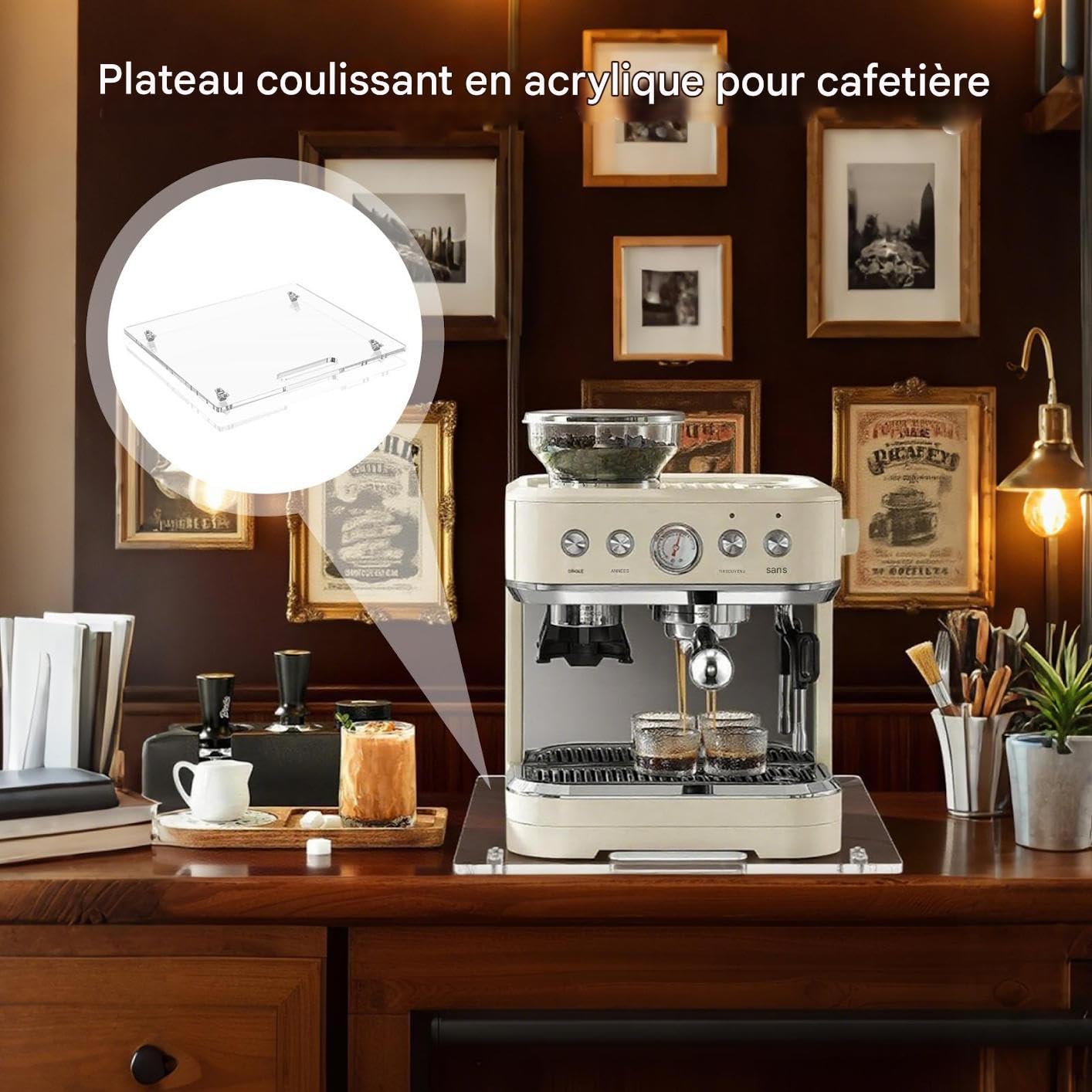 Vassoio Scorrevole Macchina Caffè Base Porta Rullo Con Ruote In | Vassoio Scorrevole Per Elettrodomestici Per Miscelatore Tostapane Macchina da Cucina con Ruote Sotto Bancone Bar Caffè