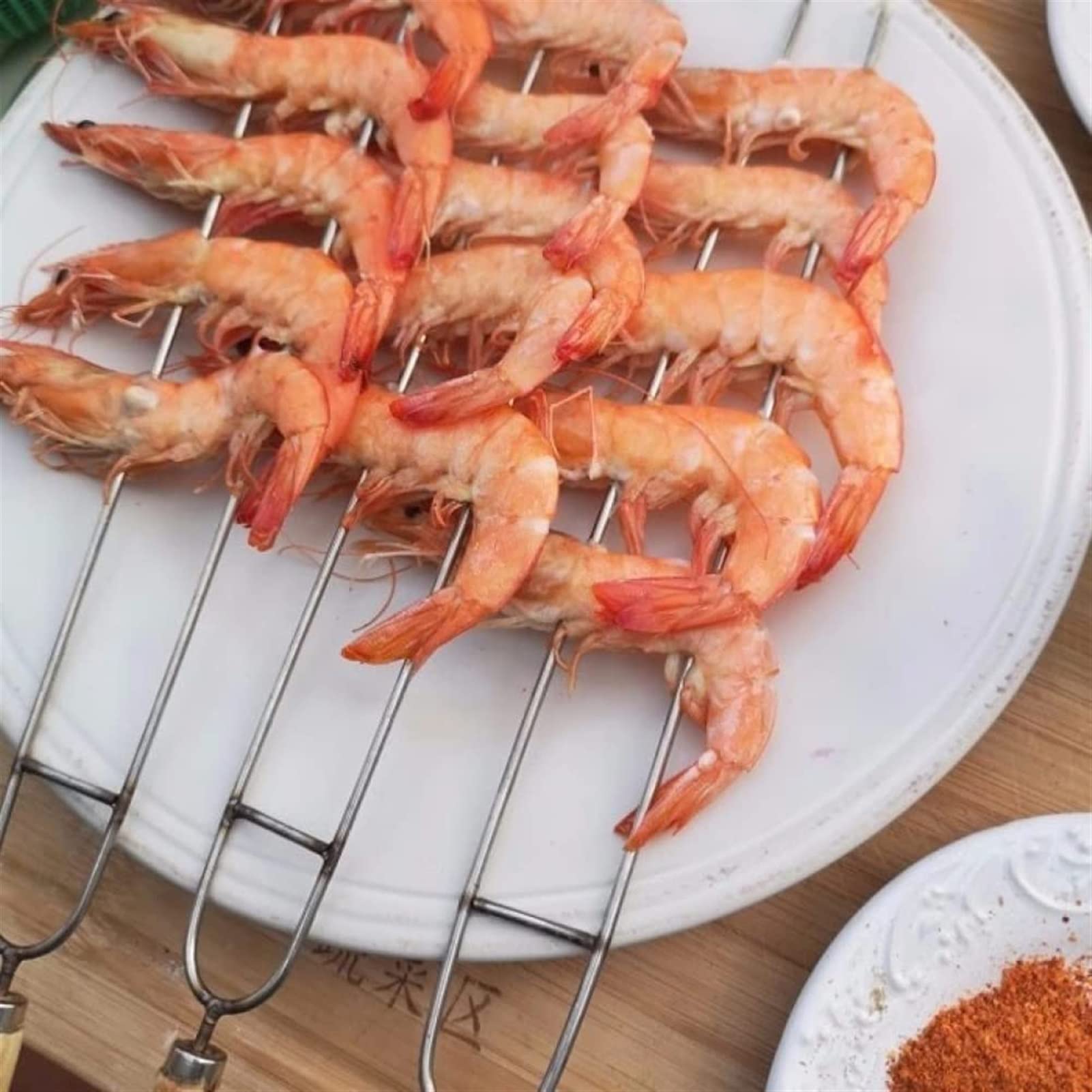 Pincho de acero inoxidable con forma de U para barbacoa, alitas de pollo, tenedor, brocheta de cordero, señal de acero, mango de madera, herramienta de aguja para asar, pinchos de barbacoa de