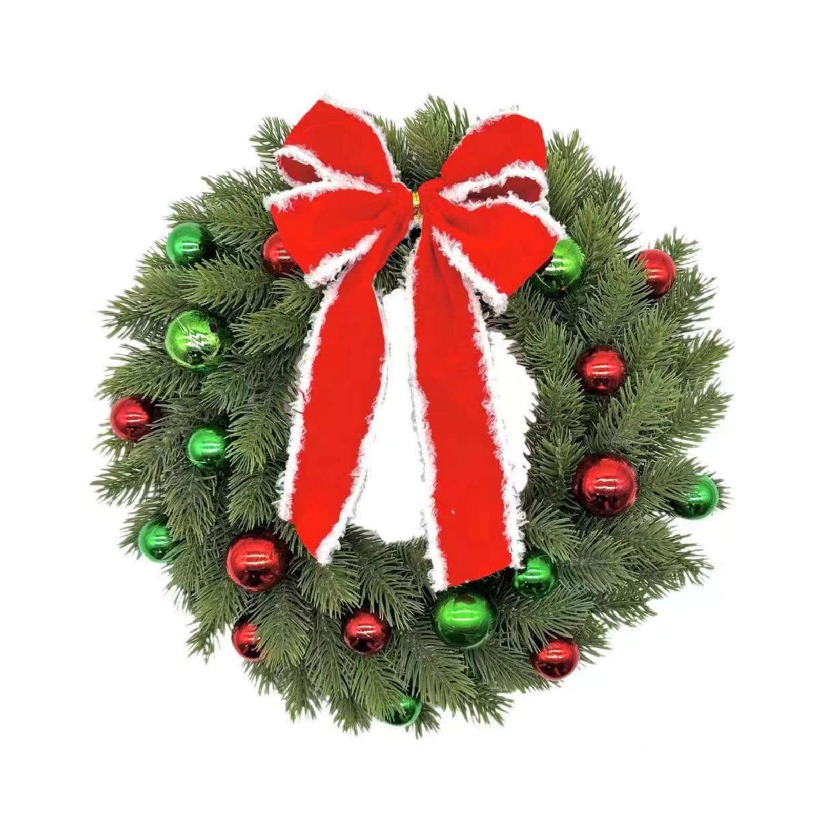 Tsophreniq Illuminated Christmas Wreath Decoration 33CM Battery Operated Door Wreath Hanging Ornament for Wall Mantels Window Glowing Christmas