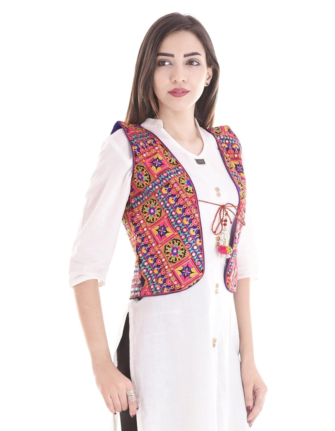 ATTIRE FASHIONS Women's Cotton Embroidered Koti Jacket (Attirejt05, Free Size) Amazon.in