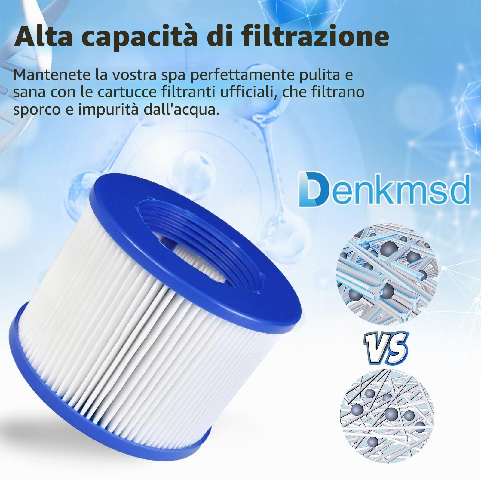 Filtro per Spa Gonfiabile, Infinite Spa, Cartuccia filtrante per Clever Spa, 75 x 100 mm, Altezza 75 mm, Filtro per Aquaparx (8 Pezzi)