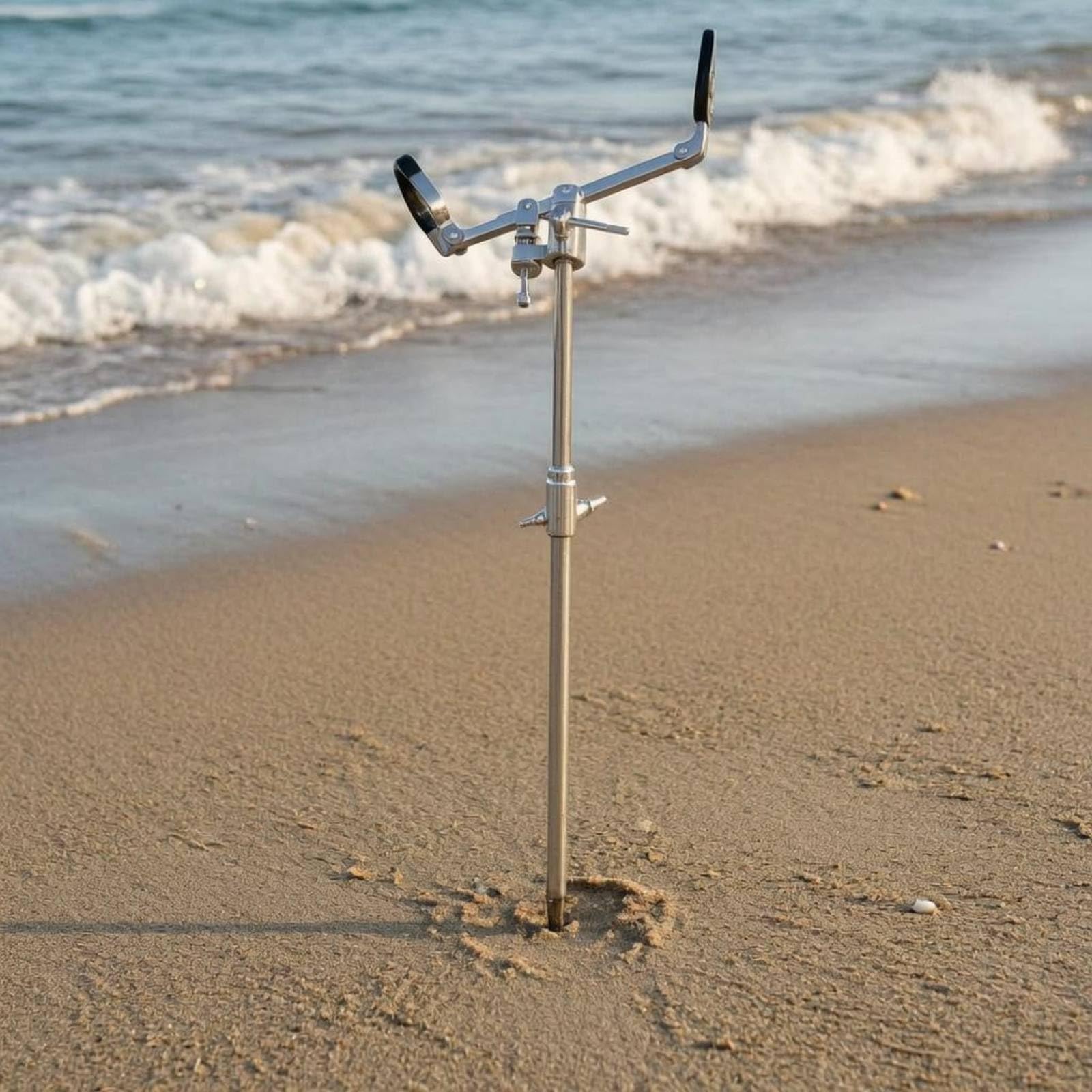 Porta Canna da Pesca Regolabile Stabile Supporto Canna in Acciaio Inox Antiruggine Attrezzatura Sportiva per Pescatori, Riva, Fiume, Lago