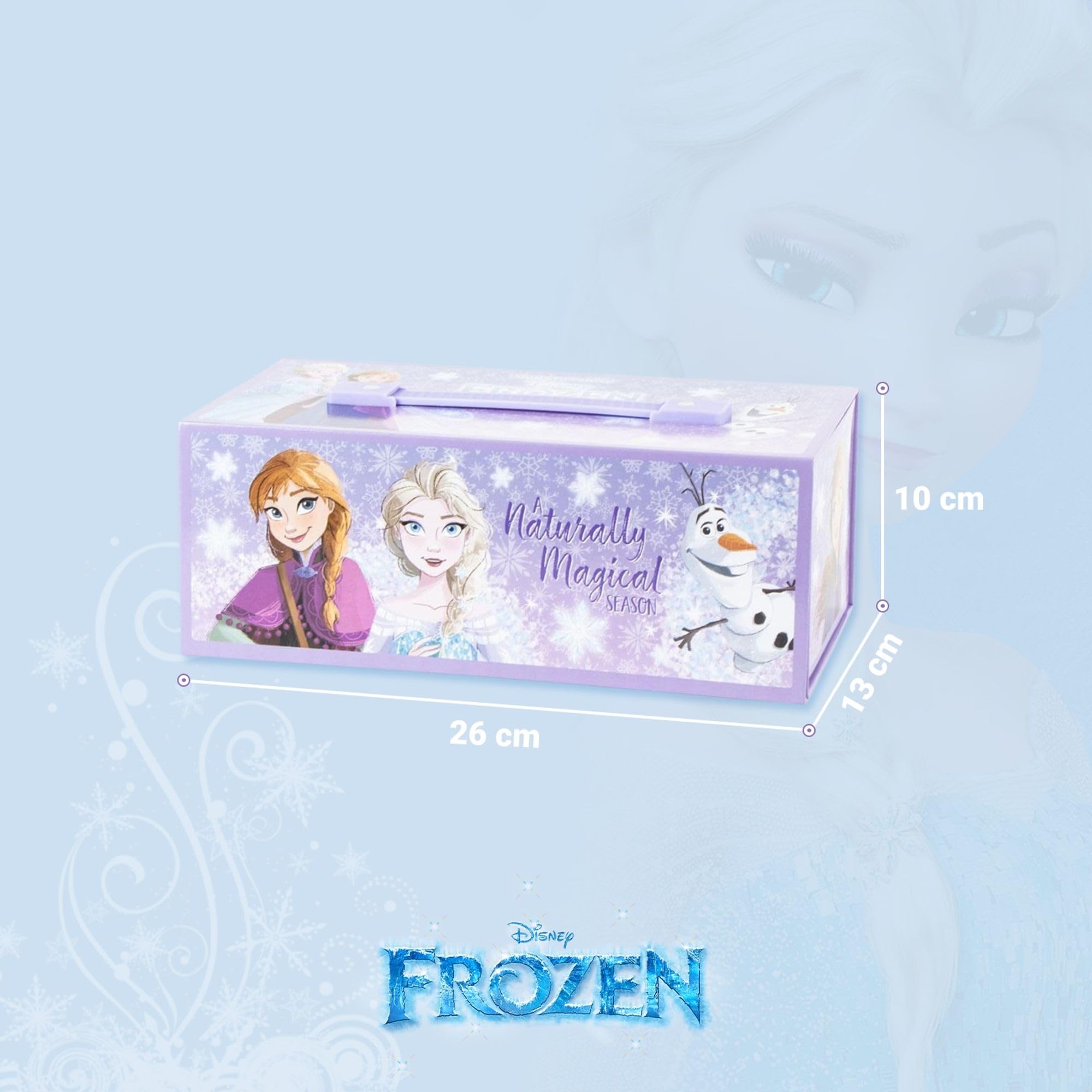 Maletín Pinturas Frozen con más de 60 piezas Estuche organizador con lápices, rotuladores, acuarelas, crayones y accesorios creativos – Caja de dibujo Frozen ideal como regalo infantil